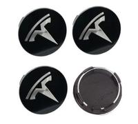 CHANGKAIFA 4 Pcs Tesla Hubcaps for Tesla Model 3 Highland 2024, 56mm Wheel Cap Kit with Tesla Logo Hub Center Cover Alloy Wheel Stable Wheel Centre Caps,Black