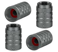 CHANGKAIFA 4 Pcs Tyre Valve Caps for Ford Focus III / 3 Tounier (Typ C346, ab Bj. 2011-2014) -, Aluminum Tyre Dust Caps with Rubber Ring Dust Cover Dust Proof Corrosion Resistant Stem Covers,Black