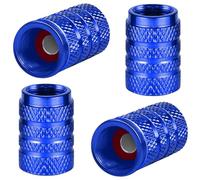 CHANGKAIFA 4 Pcs Tyre Valve Caps for Mercedes Benz C-Klasse T-Modell S204 I 2007-2014 -, Aluminum Tyre Dust Caps with Rubber Ring Dust Cover Dust Proof Corrosion Resistant Stem Covers,Blue
