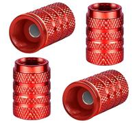 CHANGKAIFA 4 Pcs Tyre Valve Caps for Mercedes Benz C-Klasse T-Modell S205 I 2014-2021 -, Aluminum Tyre Dust Caps with Rubber Ring Dust Cover Dust Proof Corrosion Resistant Stem Covers,Red