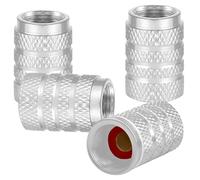 CHANGKAIFA 4 Pcs Tyre Valve Caps for VW Touran | Typ 1T/GP/GP2 | Bj. 2003-2015, Aluminum Tyre Dust Caps with Rubber Ring Dust Cover Dust Proof Corrosion Resistant Stem Covers,Silver