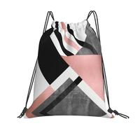CHANGLEI Abstract Art Large Casual Drawstring Backpack With Print,Water-Resistant Polyester,Lightweight Durable,Black Contrast Back For Gym,Yoga,Travel