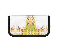 CHANGLEI Abstract Music Themed Sturdy Canvas Pencil Case with Full-Print Design,Double Zip Closure, Black Border Contrasting Design Multi-Use Organizer