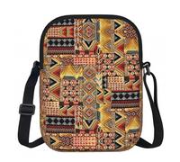 CHANGLEI African Textile Patchwork Crossbody Bag With Print,Lightweight 600d Oxford-Fabric,Water-Resistant Scratch-Resistant, Zipper Closure+Turn-Lock Flap
