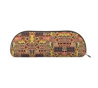 CHANGLEI African Textile Patchwork Cute Leather Pencil Case Storage Bag,Printed Lightweight Stationery Cosmetic Storage Bag
