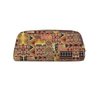 CHANGLEI African Textile Patchwork Personalised Leather Pencil Case for Girls Boys,Printed Lightweight Pencil Stationery Case
