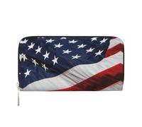 CHANGLEI American Flag Long Zip Around Pu Leather Clutch Wallet for Women,Multi-Functional Purse with Coin Pocket, Multiple Card Slots and Organizer Compartments