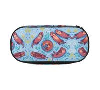 CHANGLEI Animal Cute Brown Otters Double-Zip Pencil Case with 4 Pen Slots Mesh Pocket,Print Lightweight Durable Polyester Pencil Pouch for School,Office,Or Makeup Organizer