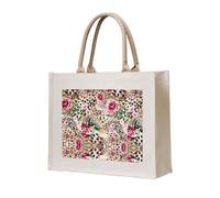 CHANGLEI Animal Tiger Leopard Print Rose Flower Eco-Friendly Heavy Duty Canvas Tote Bag,Large Reusable Shopping Bag With Double-Sided Print,Durable Comfortable Carry Handles