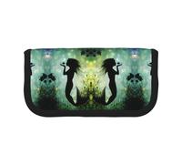 CHANGLEI Animated Mermaid Kissing Fish Large Canvas Pencil Case for Girls Boys,Printed Personalised Lightweight Pencil Stationery Case