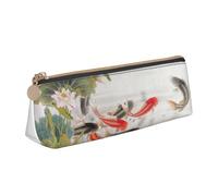 CHANGLEI Auspicious Red Carp Cute Leather Pencil Case for Girls Boys,Printed Personalised Lightweight Pencil Stationery Case