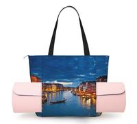 CHANGLEI Beautiful Grand Canal Landscape Women'S Yoga Mat Bag With All-Over Print,Lightweight Polyester Shoulder Gym Bag,Front Open Pocket For Yoga Mat, Towel