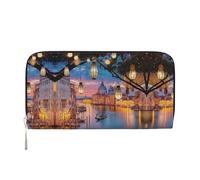 CHANGLEI Beautiful Places Long Zip Around Pu Leather Clutch Wallet for Women,Multi-Functional Purse with Coin Pocket, Multiple Card Slots and Organizer Compartments