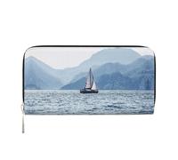 CHANGLEI Beautiful Sea Long Zip Around Pu Leather Clutch Wallet for Women,Multi-Functional Purse with Coin Pocket, Multiple Card Slots and Organizer Compartments