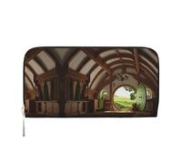 CHANGLEI Beautiful Village Long Zip Around Pu Leather Clutch Wallet for Women,Multi-Functional Purse with Coin Pocket, Multiple Card Slots and Organizer Compartments