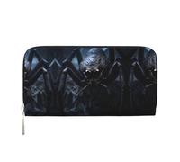 CHANGLEI Black Spider Long Zip Around Pu Leather Clutch Wallet for Women,Multi-Functional Purse with Coin Pocket, Multiple Card Slots and Organizer Compartments