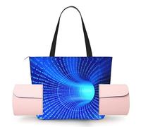 CHANGLEI Blue Hippie Art Women'S Yoga Mat Bag With All-Over Print,Lightweight Polyester Shoulder Gym Bag,Front Open Pocket For Yoga Mat, Towel