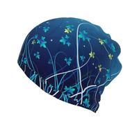 CHANGLEI Blue Mini Flower Swirl Unisex Multifunctional Beanie Hat Or Scarf-Double-Layer All-Over Print, Soft Breathable,for Everyday, Sports, and Travel