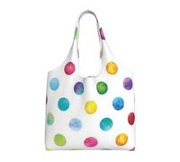 CHANGLEI Blue Polka Dot Pattern Canvas Tote Bags Shopping Bags For Women Men,Print Reusable Foldable Washable Lightweight Tote Bag
