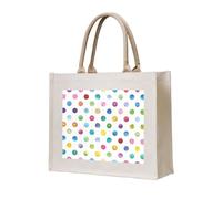 CHANGLEI Blue Polka Dot Pattern Eco-Friendly Heavy Duty Canvas Tote Bag,Large Reusable Shopping Bag With Double-Sided Print,Durable Comfortable Carry Handles