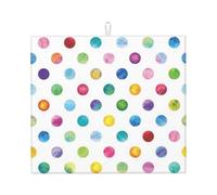 CHANGLEI Blue Polka Dot Pattern Water Absorbing Kitchen Mat, Fast Drying Dish Drying Mat With Non-Slip Back,Absorbent Microfiber Countertop Protector 18x16 In