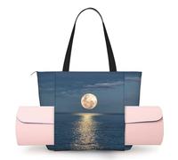 CHANGLEI Bright Moon At Sea Hippie Women'S Yoga Mat Bag With All-Over Print,Lightweight Polyester Shoulder Gym Bag,Front Open Pocket For Yoga Mat, Towel