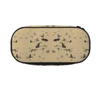 CHANGLEI Butterfly Painting Double-Zip Pencil Case with 4 Pen Slots Mesh Pocket,Print Lightweight Durable Polyester Pencil Pouch for School,Office,Or Makeup Organizer