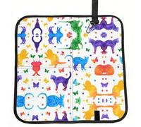 CHANGLEI Butterfly Polka Dot And Cat Foldable Seat Cushion,Water-Resistant Polyester Pad With Foam Padding, Portable Outdoor Camping Seat-Cushion