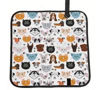 CHANGLEI Cartoon Cat And Dog Foldable Seat Cushion,Water-Resistant Polyester Pad With Foam Padding, Portable Outdoor Camping Seat-Cushion