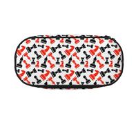 CHANGLEI Chess Pattern Double-Zip Pencil Case with 4 Pen Slots Mesh Pocket,Print Lightweight Durable Polyester Pencil Pouch for School,Office,Or Makeup Organizer
