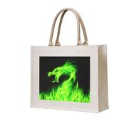 CHANGLEI Chinese Dragon Eco-Friendly Heavy Duty Canvas Tote Bag,Large Reusable Shopping Bag With Double-Sided Print,Durable Comfortable Carry Handles