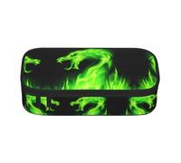 CHANGLEI Chinese Dragon Large Capacity Pencil Case, Oxford-Cloth Sturdy Stationery Pouch with Removable Divider Mesh Pocket,Multi-Compartment Waterproof Pen Bag