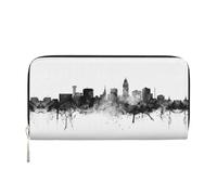 CHANGLEI City Ink Long Zip Around Pu Leather Clutch Wallet for Women,Multi-Functional Purse with Coin Pocket, Multiple Card Slots and Organizer Compartments