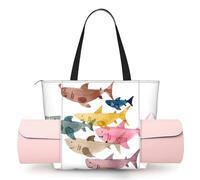 CHANGLEI Colorful Fish Women'S Yoga Mat Bag With All-Over Print,Lightweight Polyester Shoulder Gym Bag,Front Open Pocket For Yoga Mat, Towel