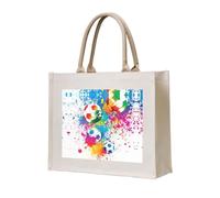 CHANGLEI Colorful Football Eco-Friendly Heavy Duty Canvas Tote Bag,Large Reusable Shopping Bag With Double-Sided Print,Durable Comfortable Carry Handles