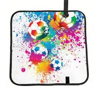 CHANGLEI Colorful Football Foldable Seat Cushion,Water-Resistant Polyester Pad With Foam Padding, Portable Outdoor Camping Seat-Cushion