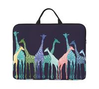 CHANGLEI Colorful Giraffe Fans Lovers 14 Inch Printed Laptop Sleeve, 600d Oxford-Cloth Shockproof Laptop Case With Thickened Pearl Cotton,Waterproof Portable Laptop Handbag Cover