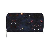 CHANGLEI Constellation Star Clusters Galaxies Long Zip Around Pu Leather Clutch Wallet for Women,Multi-Functional Purse with Coin Pocket, Multiple Card Slots and Organizer Compartments