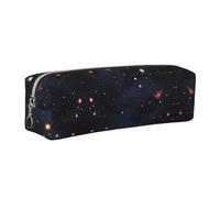 CHANGLEI Constellation Star Clusters Galaxies Minimalist All-Over Print Cross-Grain PVC Leather Zipper Pencil Case, Soft Lined Portable Pen Pouch Stationery Bag