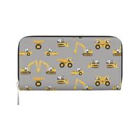 CHANGLEI Construction Trucks Long Zip Around Pu Leather Clutch Wallet for Women,Multi-Functional Purse with Coin Pocket, Multiple Card Slots and Organizer Compartments