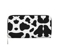 CHANGLEI Cow Spot Long Zip Around Pu Leather Clutch Wallet for Women,Multi-Functional Purse with Coin Pocket, Multiple Card Slots and Organizer Compartments