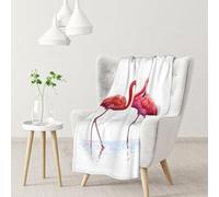 CHANGLEI Cute Flamingo 30"X40"Soft Flannel Fleece Blanket-Lightweight Warm Single-Sided Printed Throw Blanket For Sofa,Camping,Travel-Anti-Pilling