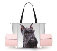 CHANGLEI Cute Schnauzer Dog Women'S Yoga Mat Bag With All-Over Print,Lightweight Polyester Shoulder Gym Bag,Front Open Pocket For Yoga Mat, Towel