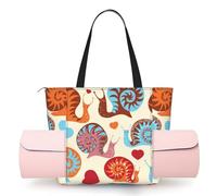 CHANGLEI Cute Snail Women'S Yoga Mat Bag With All-Over Print,Lightweight Polyester Shoulder Gym Bag,Front Open Pocket For Yoga Mat, Towel
