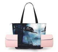 CHANGLEI Deck Flag Women'S Yoga Mat Bag With All-Over Print,Lightweight Polyester Shoulder Gym Bag,Front Open Pocket For Yoga Mat, Towel
