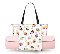CHANGLEI Delicious Cupcakes Women'S Yoga Mat Bag With All-Over Print,Lightweight Polyester Shoulder Gym Bag,Front Open Pocket For Yoga Mat, Towel