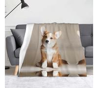 CHANGLEI Dog Cute 60"X50"Soft Flannel Fleece Blanket-Lightweight Warm Single-Sided Printed Throw Blanket For Sofa,Camping,Travel-Anti-Pilling,Machine Washable