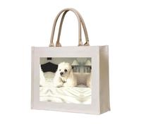 CHANGLEI French Poodle Eco-Friendly Heavy Duty Canvas Tote Bag,Large Reusable Shopping Bag With Double-Sided Print,Durable Comfortable Carry Handles