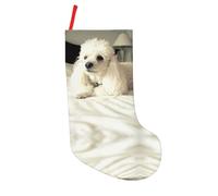 CHANGLEI French Poodle Large Christmas Stocking,Personalized 18 Inch Polyester Festive Sock With Hanging Loop For Fireplace Mantle,Xmas Decor