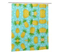 CHANGLEI Fresh Pineapple Waterproof Shower Curtain 60x72 Inches,Weighted Metal Grommets,Opaque Bath Curtain For Bathroom Privacy-Includes 12 Hooks